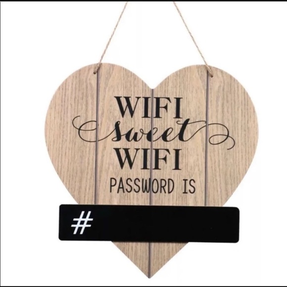 Other - Wifi Password Heart Shaped Hanging Sign Chalkboard